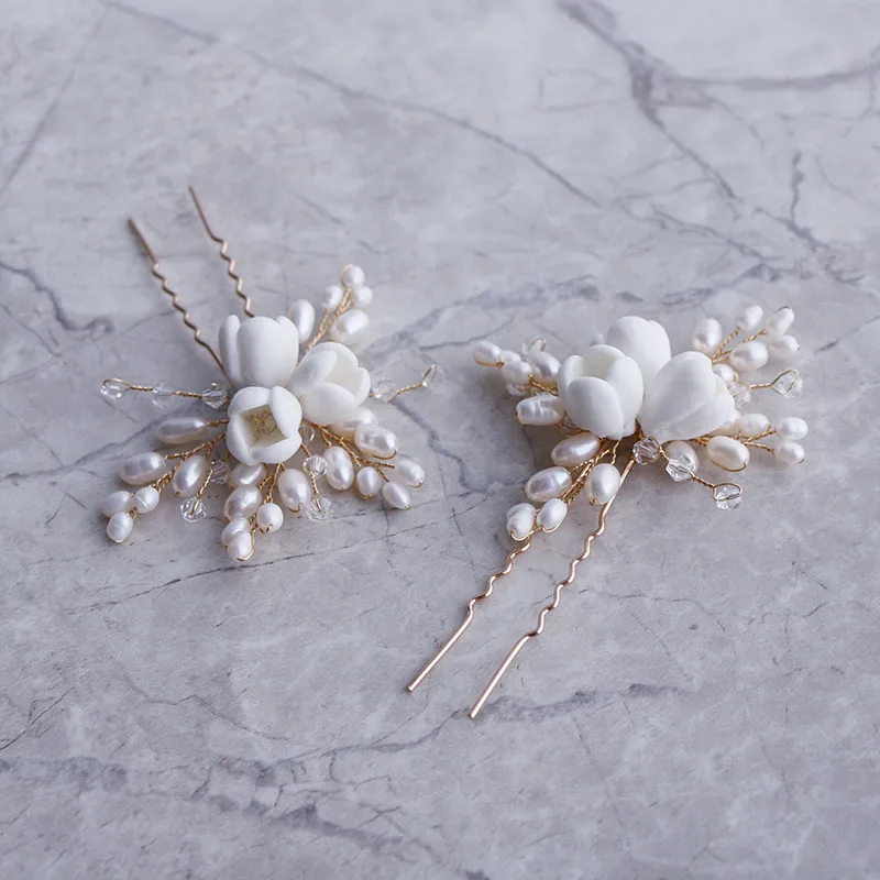 Natural pearl ceramic flowers  - Hair Care Zinc ulasan dan harga